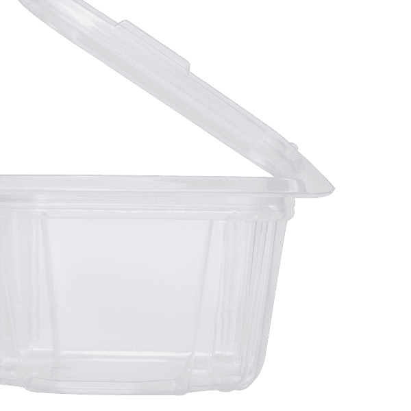 Karat 16 oz PET Plastic Tamper Resistant Hinged Deli Container with Li