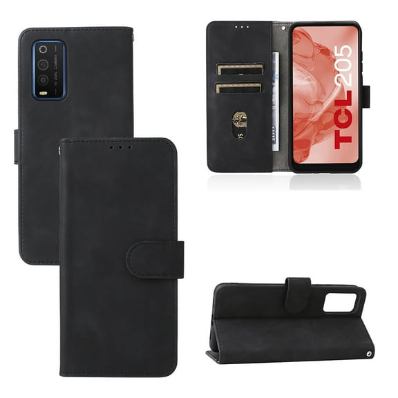 For TCL 205 Skin Feel Magnetic Buckle Leather Phone Case For TCL 205