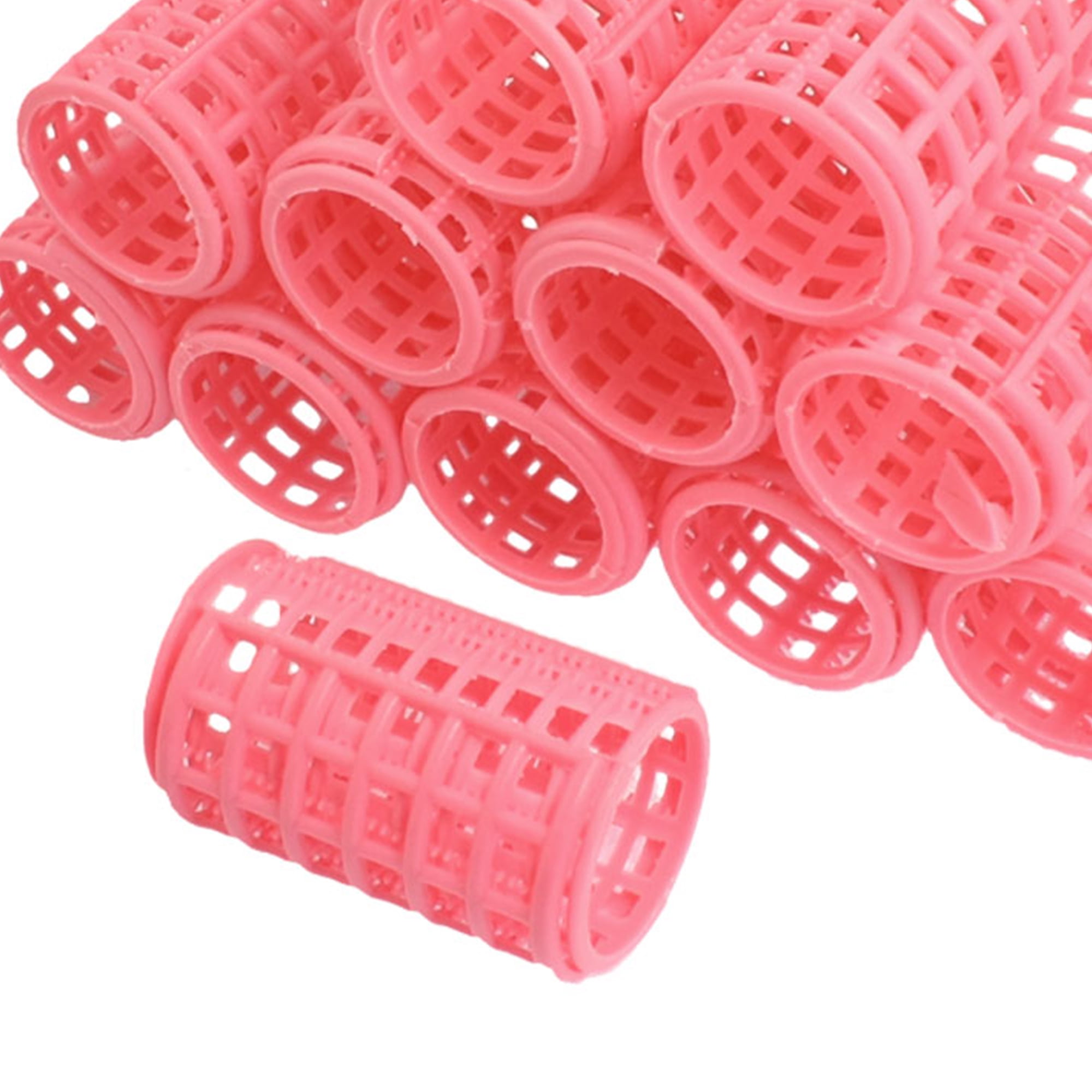 Unique Bargains 12 Pcs Hair Curlers Rollers Set Pink Self Grip Hair Curlers for Women