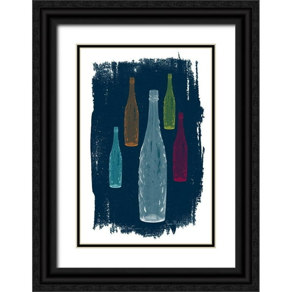 Murdock, Ramona 17x24 Black Ornate Wood Framed with Double Matting Museum Art Print Titled - Five on Navy