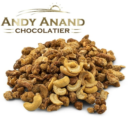 Toffee For Christmas Dinner Andy Anand Honey Butter Roasted Toffee Cashews, Fresh & Crunchy Delicious, Divine 1lbs Gift Box & Greeting Card Birthday Christmas Holiday Food Mothers day Get Well ()