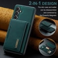 thumbnail image 2 of for Samsung Galaxy S25 Plus Case, Magnetic Buckle Leather Detachable Wallet Cover, Card Pocket Back Flip Kickstand Shockproof Business Slim Phone Case For Samsung Galaxy S25 Plus, Green, 2 of 10