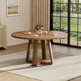 thumbnail image 3 of Table à Manger Ronde de Style Ferme Moderne 47 Pouces en Noyer pour 4-6 – Bois Robuste, Base Piédestal en Croix Durable, Table Gain de Place pour Appartement, Salle à Manger, Salon – Fini Noyer (91109-96), 3 of 8