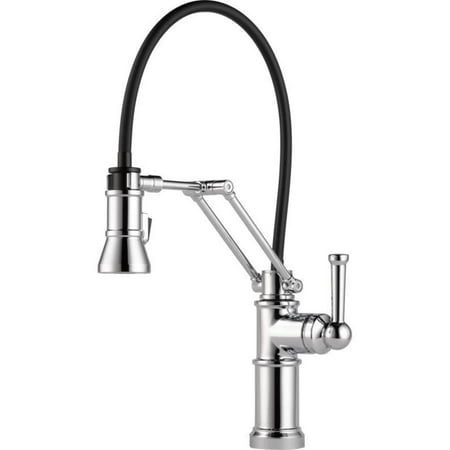 - brizo 63225lf-pc artesso single handle articulating arm kitchen faucet in chrome
