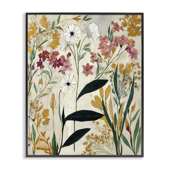 Vintage Playful Botanicals Black Framed Giclee Art, design by Annabelle Hall