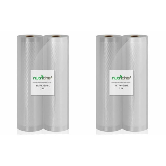 NutriChef Premium Vacuum Commercial Grade Food Storage Sealer Rolls (4 Pack)