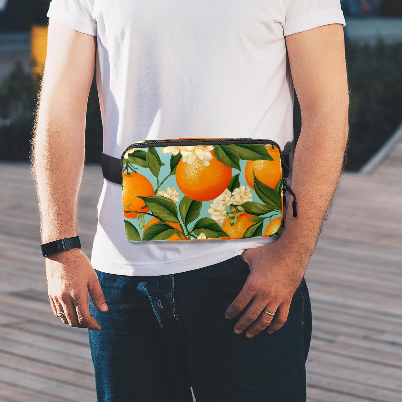 Oranges Lightweight and Adjustable Crossbody Bag with Extension Strap - Unisex Sling Bag, Crossbody Bag, Fanny Pack