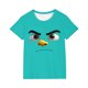 thumbnail image 1 of Tops de Manga Corta Linda con Impresión de Expresión Linda de Color Sólido para Niños Niños Niñas, Camiseta Cómoda Suelta para la Temporada Escolar, 1 of 6