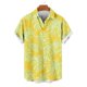 thumbnail image 3 of Mens Casual Manga Corta Botón Abajo Camisas Impresas Botón de Bolsillo Cuello Turndown Blusa Camisa para Verano Al Aire Libre Casual Diario, 3 of 6