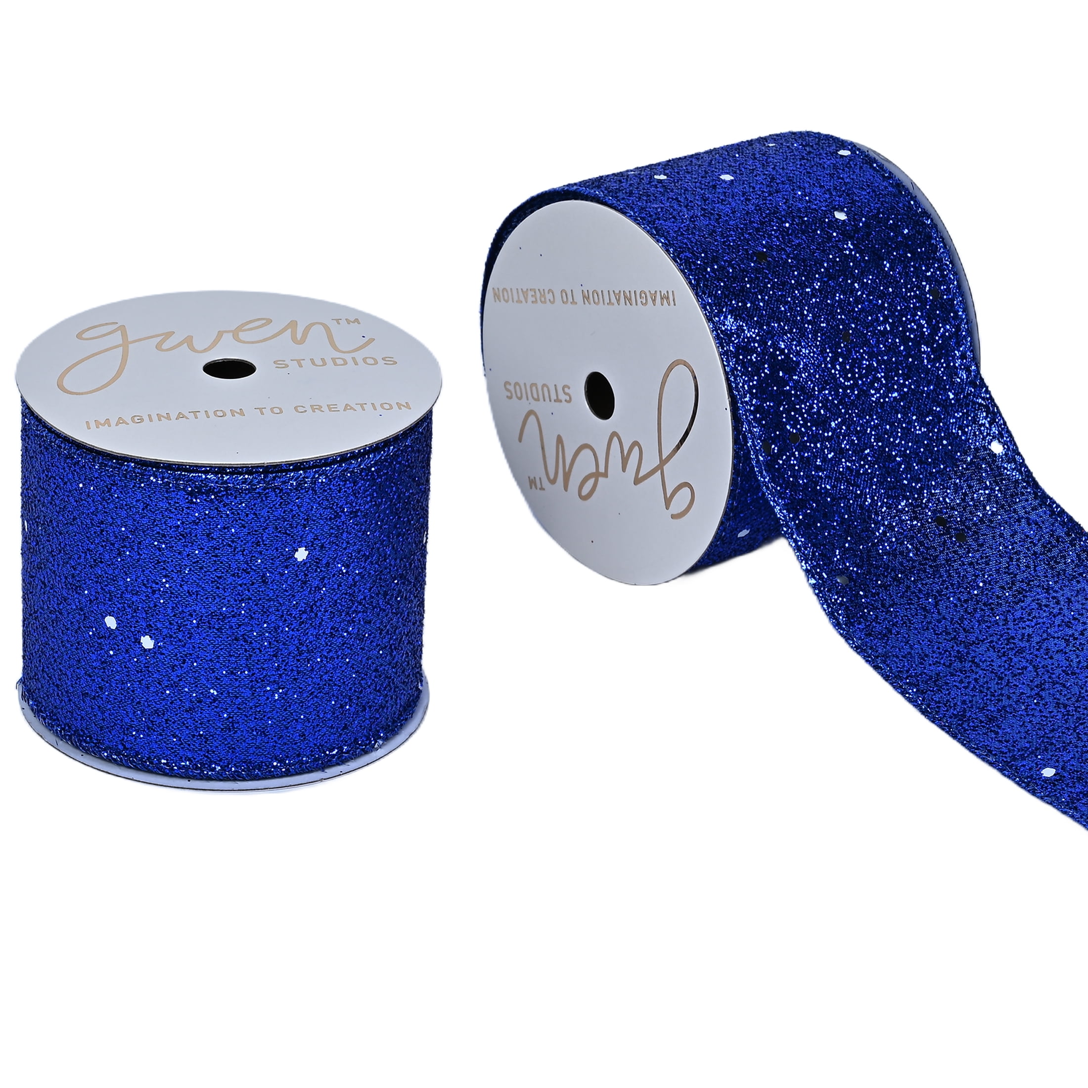 Gwen Studios 2.5" Metallic Royal Wire Ribbon, 3 yards
