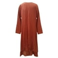 thumbnail image 3 of Irregular Solid Long Dress Sleeve Long Women Casual Loose O Neck Dress Women's Dress Long Dress for Women Maxi Dress Loose Plain Dresses Rayon Dresses for Women Dresses Summer Casual Casual Fall, 3 of 4