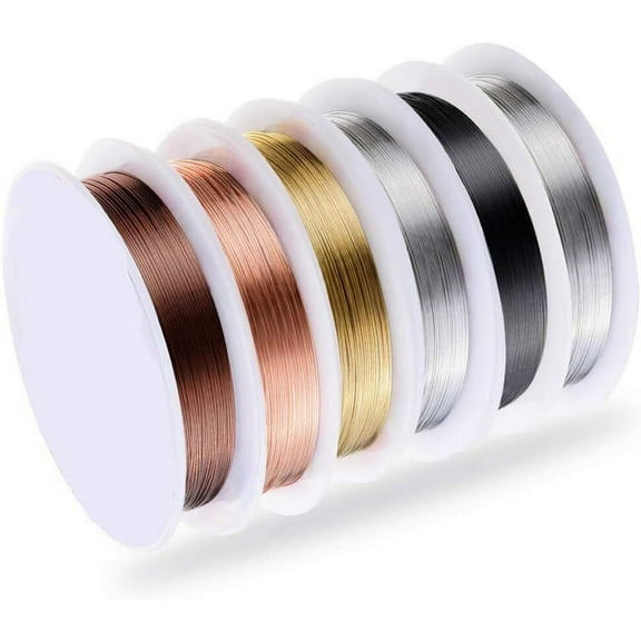 6 Pack Jewelry Beading Wire for Jewelry Making Supplies and Craft (24 Gauge)