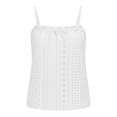 thumbnail image 7 of Scyoekwg Ladies Sleeveless Tops Spaghetti Strap Eyelet Knit Tank Top Casual Comfy Summer Beach Vacation Daily Wear Blouses (Z01_White,M), 7 of 7