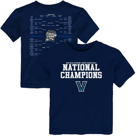 2004 Ncaa Basketball Champions - Villanova Wildcats Preschool 2018 NCAA Men's Basketball National Champions Bracket T-Shirt - Navy