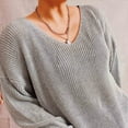thumbnail image 4 of RXIRUCGD Chandail Ample pour Femmes Couleur Unie Col en V, Gris, Taille : S, 4 of 7