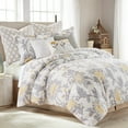 thumbnail image 2 of Levtex Home - Reverie Comforter Set - Twin Comforter + One Standard Pillow Cases - Floral - Yellow, Grey, and White - Comforter (68 x 88in.) and Pillow Case (26 x 20in.) - Cotton, 2 of 5