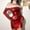 Red, variant on Women's Christmas Red One Word Collar Long Sleeved Skirt Underwear Bodysuit Lingerie for Women V Neck Floral Lace Lingerie Set plus Size Corset for Women with Stockings Rompers Red XL