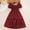 Red a, variant on Spazoro Kids Girls Dresses, Butterfly Print New Style Round Neck Puff Sleeve Princess Dress for Child Girls Red Size 9 T