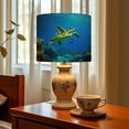 thumbnail image 6 of Linen Drum Lampshades Green Sea Turtle Hawaii 13"x13"x10" Light Shade for Table Lamps Floor Lamps Drum Lamp Shades Lampshade Replacement Assembly Required, 6 of 8