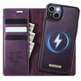 thumbnail image 1 of Funda Billetera Desmontable Magnética 2 en 1 Magsafe para iPhone 14 Plus con Tarjetero para Mujer y Hombre,Cuero PU Retro 【Bloqueo RFID】 Funda con soporte a prueba de golpes, 1 of 10