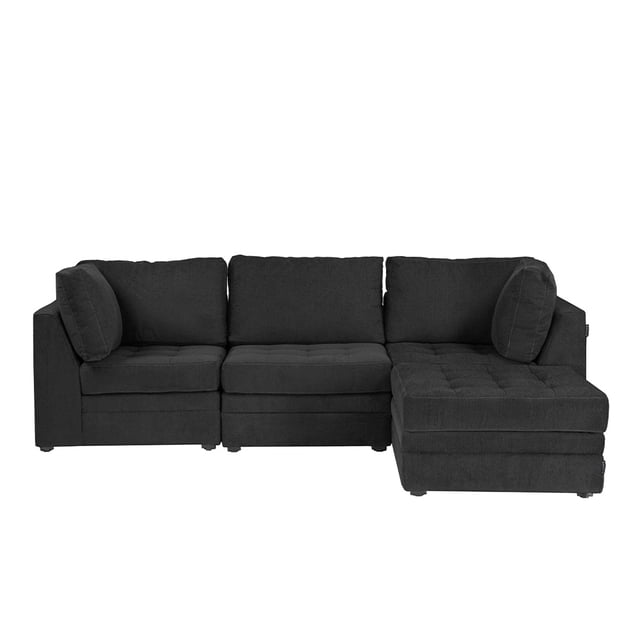 Sala Modular con Taburete 3 Plazas Dicasa Versa Negro