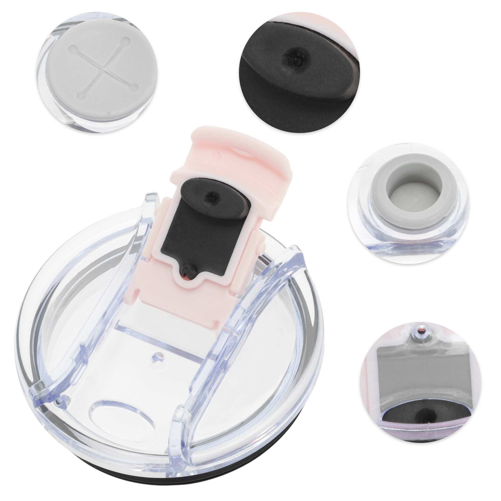 Unique Bargains 1 Pc Lightweight Tumbler Lid for Office Use Daily Activities Pink