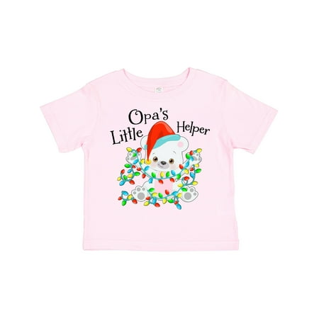 

Inktastic Opa s Little Helper Cute Polar Bear with Christmas Lights Gift Toddler Boy or Toddler Girl T-Shirt