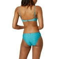 thumbnail image 3 of O'NEILL Women's Aqua Polka Dot Stretch Plunging Removable Cups Adjustable Tie Pismo Saphira Bikini Top L, 3 of 6