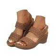 thumbnail image 1 of IUJSOY Womens Sandals Open Toe Hollow Out Wedge Sandals Casual Summer Slingback Platform Sandals, 1 of 6