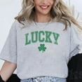 thumbnail image 2 of Retro Cute Lucky St Patricks Day Womens Shamrock Graphic Tee for Woman With Short Sleeves, 2 of 4