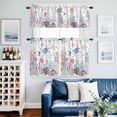 thumbnail image 2 of Navy Blue Coastal Kitchen Curtains Sets for Windows 24 Inch Length, Coral Turtle Starfish Jellyfish Rod Pocket Window Treatments Tier Curtains and Valances Set for Bedroom/Bathroom, 2 of 8