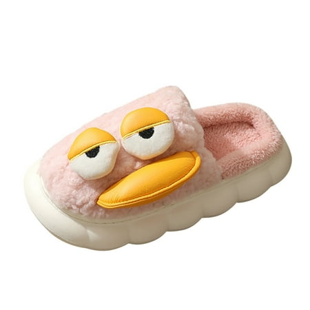 

Slippers for Women Women Slippers Autumn And Winter Fashion Comfortable Cartoon Cute Lying Flat Duck Thick Bottom Warm Womens Slippers Cotton Red 39