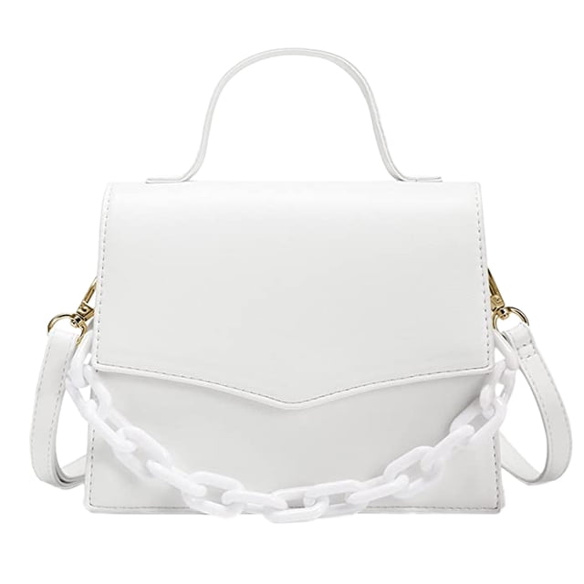 Bolso de mano creativo con personalidad de moda, bolso bandolera de un solo hombro blanco