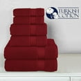thumbnail image 4 of Bath Towels Set 6-Piece Original Turkish Cotton Soft, Absorbent and Premium Towel for Bathroom, Burgundy, 4 of 7