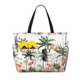 thumbnail image 1 of Disketp Flamingo Palm Trees Bolsa de Playa de Gran Capacidad, Bolso Impermeable y a Prueba de Arena para Mujer, Ideal para Playa, Piscina y Natación, 1 of 7