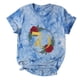 thumbnail image 1 of Tops Para Mujer Blusa Informal Elegante Camisetas Cuello Redondo Manga Corta Estampado de Letras Camiseta Teñida Anudada Regalo Odeerbi  ODB163812, 1 of 4