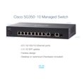 thumbnail image 3 of Cisco SG350-10 Switch administrable Gigabit de 10 puertos, SG35010K9NA, 3 of 6