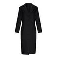 thumbnail image 4 of Sexlip Blazer Dress for Women Collared Wrap V Neck Button Down Business Midi Dress Long Sleeve Office Lady Bodycon Dress Black M, 4 of 9