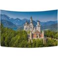 thumbnail image 4 of Coolnut The World Famous Neuschwanstein Castle Tapestry Living Room Bedroom Decoration Tapestry Wall blanket Curtain (80x60Inches) Home Decor Gifts, 4 of 7