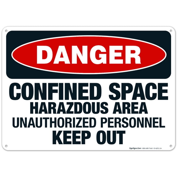 Danger Harazdous Area Unauthorized Personnel Keep Out Sign, OSHA Danger Sign, 10x14 Aluminum