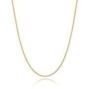 Ariana Lucci 14K Gold Filled Thin Italian Curb Chain Necklace, Non Tarnish 1mm Cuban Link Chain, Great for Pendants and Charms, Genuine 1/20 14K Gold Filled Made in Italy, 22"
