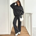 thumbnail image 2 of Dwralegc Womens Sweatsuits 2 Piece Set 2025 Fleece Long Sleeve Hoodies Lounge Drawstring Wide Leg Sweatpant Athletic Fashion Winter Sweatsuit Tracksuit with Pockets Gray M, 2 of 7