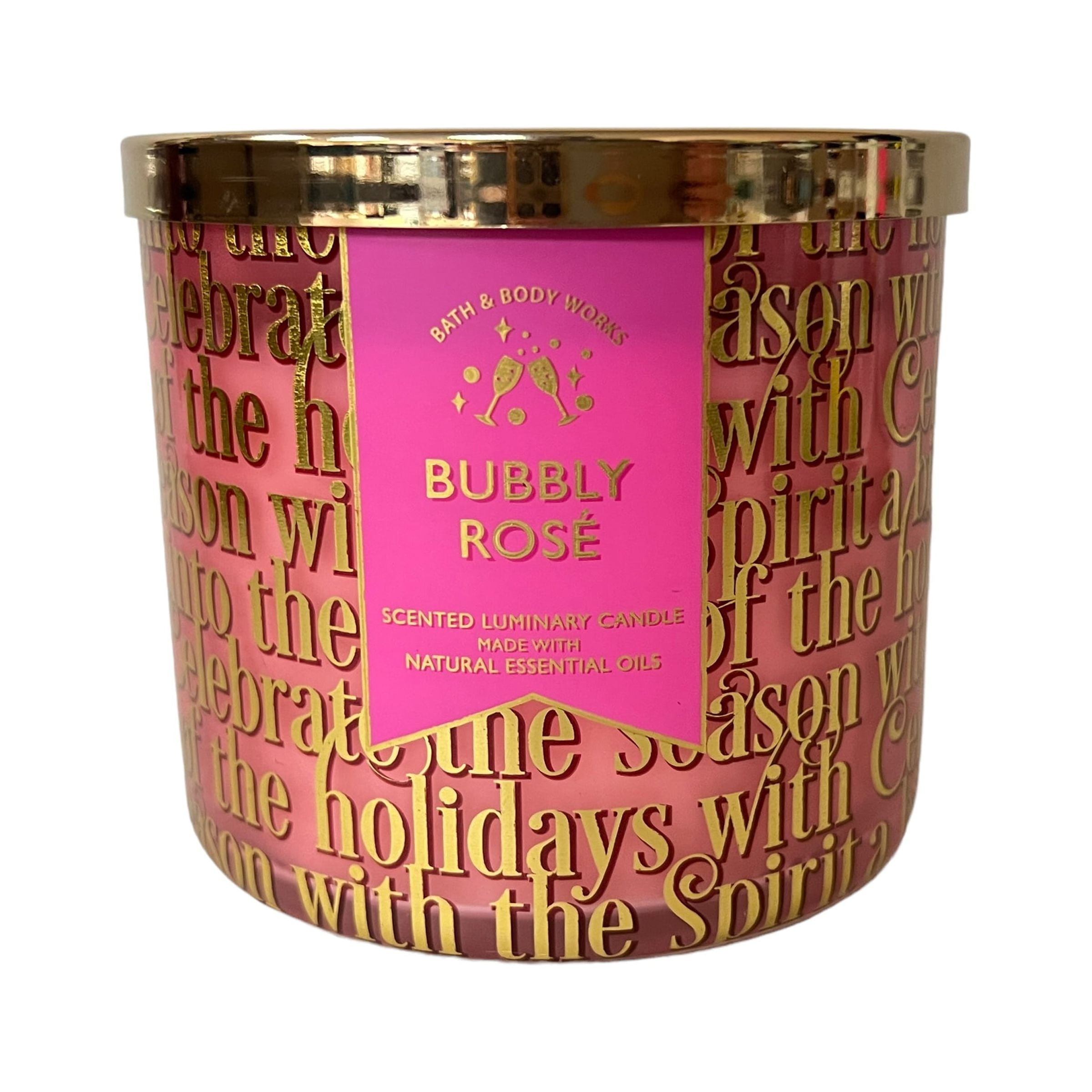 Bath & Body Works Bubbly Rose Scented 3 Wick Candle 14.5 oz
