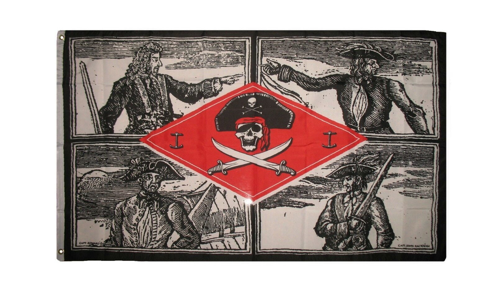 3x5 Jolly Roger Pirate Captains flag 3'x5' Cptn Rackham England Davis Vaine 