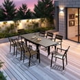 thumbnail image 7 of Pellebant Expandable Aluminum Outdoor Patio Dining Table for 6-8, Extendable 41" to 83", Weather-Resistant, 7 of 7