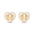 thumbnail image 3 of Rosec Jewels 0.50 CT Diamond Heart Stud Earrings with Feet, Natural Diamond Stud Earrings for Women in Gold (HI-SI Quality, April Birthstone), 10K Yellow Gold, 3 of 8