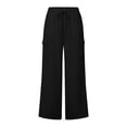 thumbnail image 4 of Ashirexll Womens Summer Pants, Cargo Pants Women, Spring Summer Solid Color Stretchy Waist Straight Casual Trousers, 4 of 7