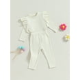 thumbnail image 3 of GXFC Baby Girls Fall Outfits Clothes 3M 6M 9M 12M 18M Infant Girls Long Sleeve Ruffles Ribbed Tops and Elastic Pants 2Piece Casual Autumn Clothing for Newborn Girls, 3 of 8