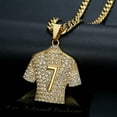 thumbnail image 3 of NEGS 18K Gold Plated Soccer Jersey Number 7 Pendant 7mm Chain Football Star Player Stainless Steel Necklace for Men, 3 of 7