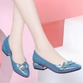 thumbnail image 4 of ZTTD Ladies Shoes Fashion Shallow Mouth Thick Heel Pointed Toe Slip-On Casual Shoes, 4 of 6